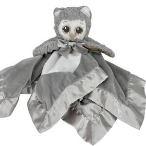 Bearington Baby Collection Lovey Gray Owl Satin 19" x 19"